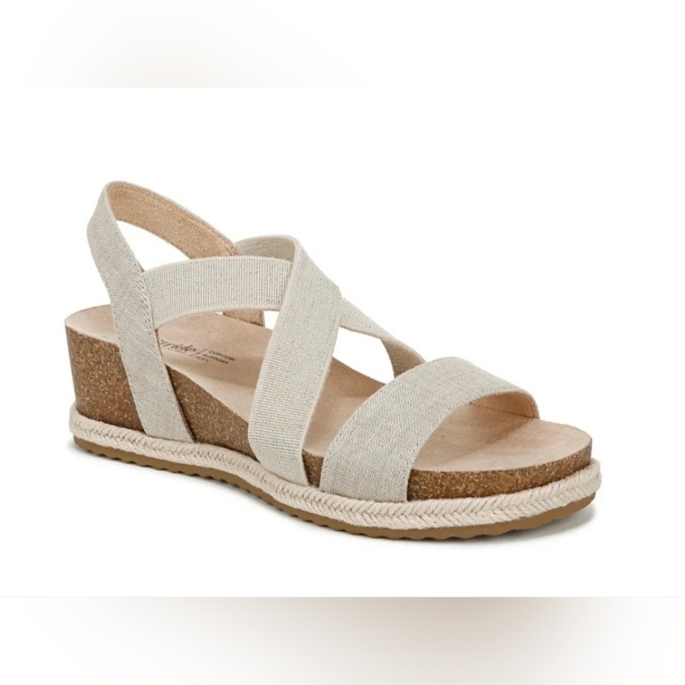 Life Stride Breeze Strappy Sandal In Almond Milk Womens Size 7 Wide New In Box